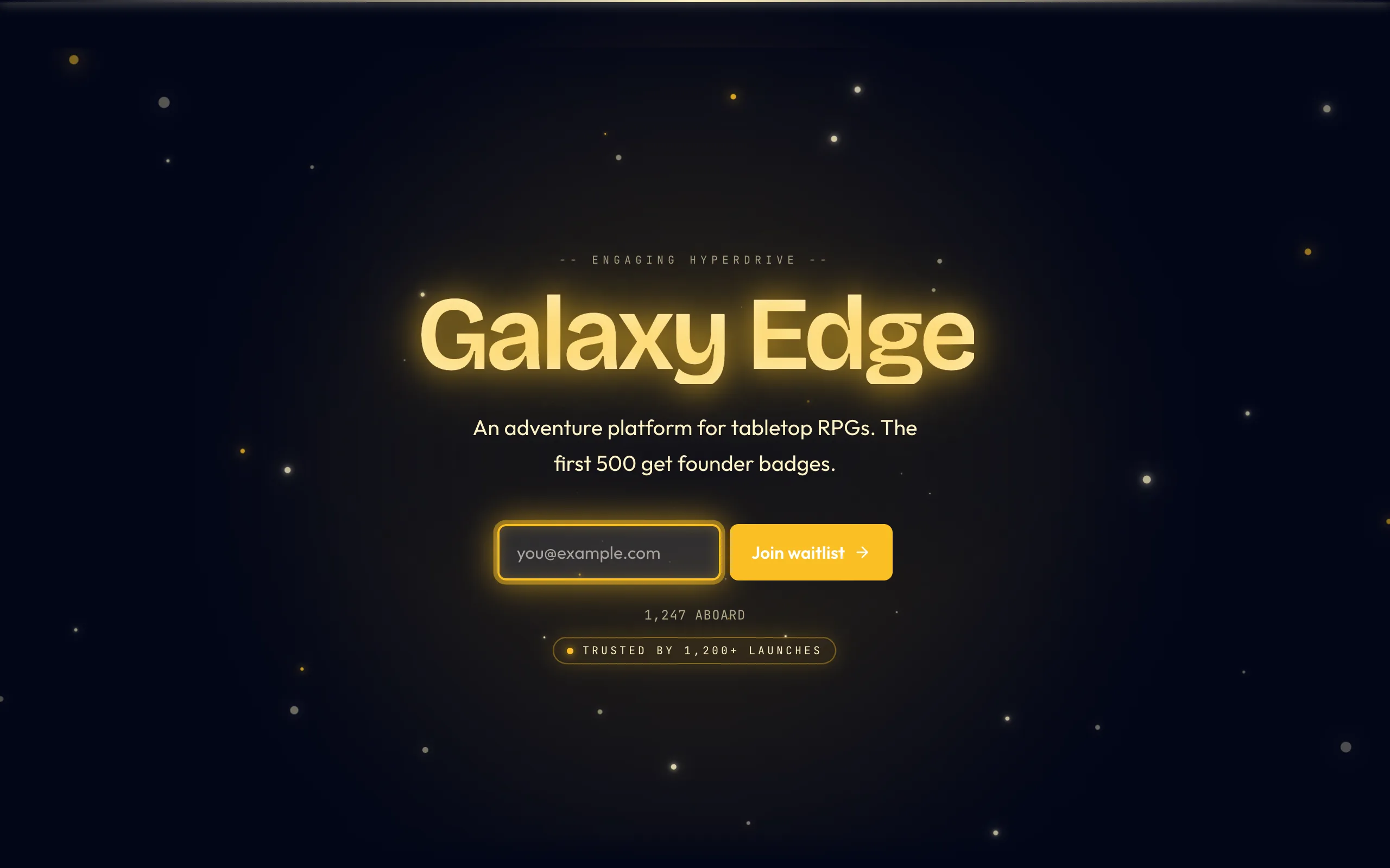 Star Wars Galaxy — waitlist template preview