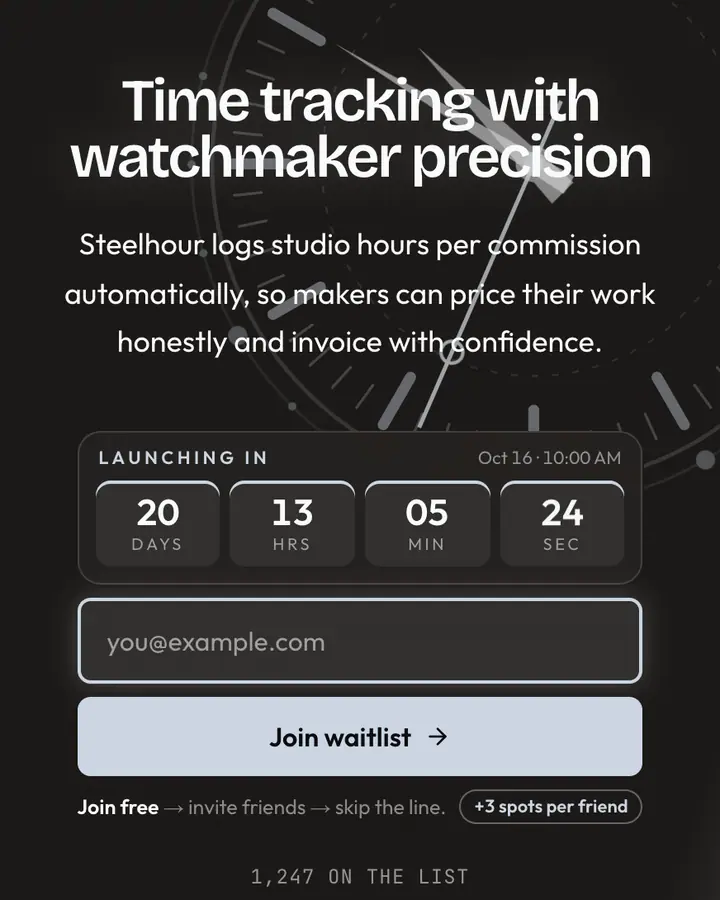 Octagon Steel — Luxury waitlist page template, charcoal background