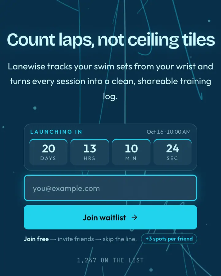Aqua Pane — Glassmorphism waitlist page template, deep sky blue background
