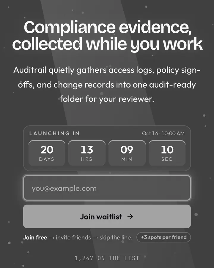 Ash Pane — Glassmorphism waitlist page template, dark gray background