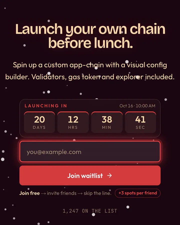 Subnet Red — Crypto & Web3 waitlist page template, near-black pink background