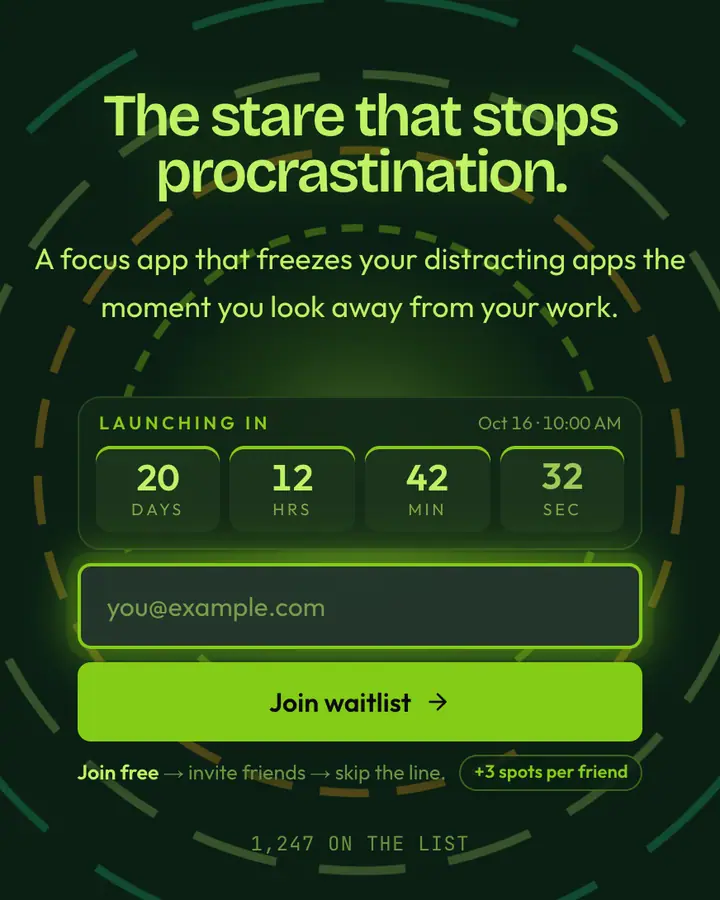 Basilisk Eye — Fantasy waitlist page template, deep emerald background