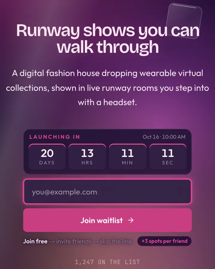 Blur Card — Glassmorphism waitlist page template, deep violet background