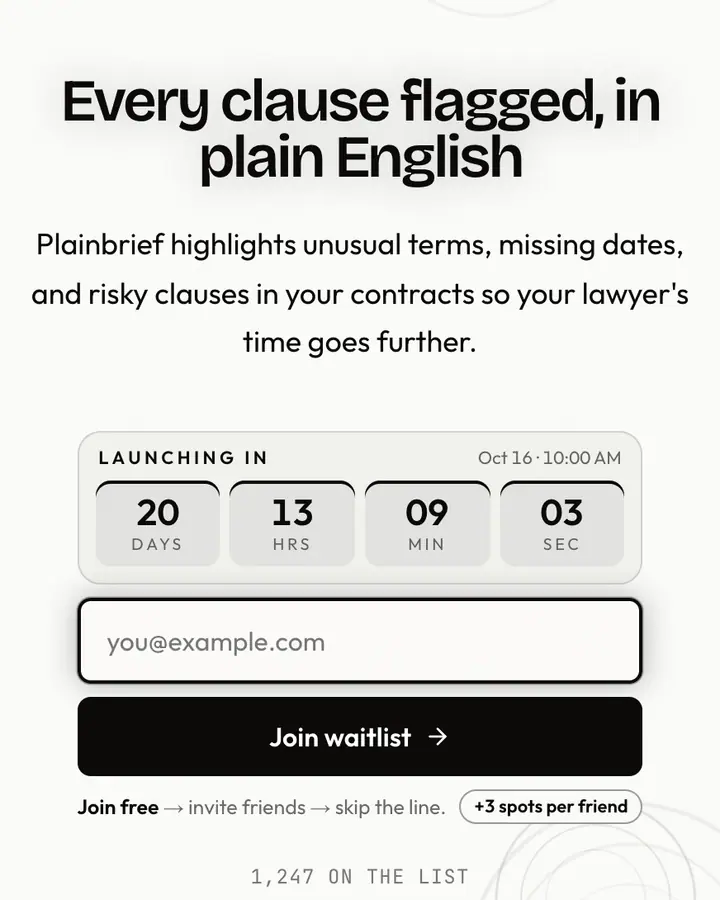 Bone Pane — Glassmorphism waitlist page template, white background