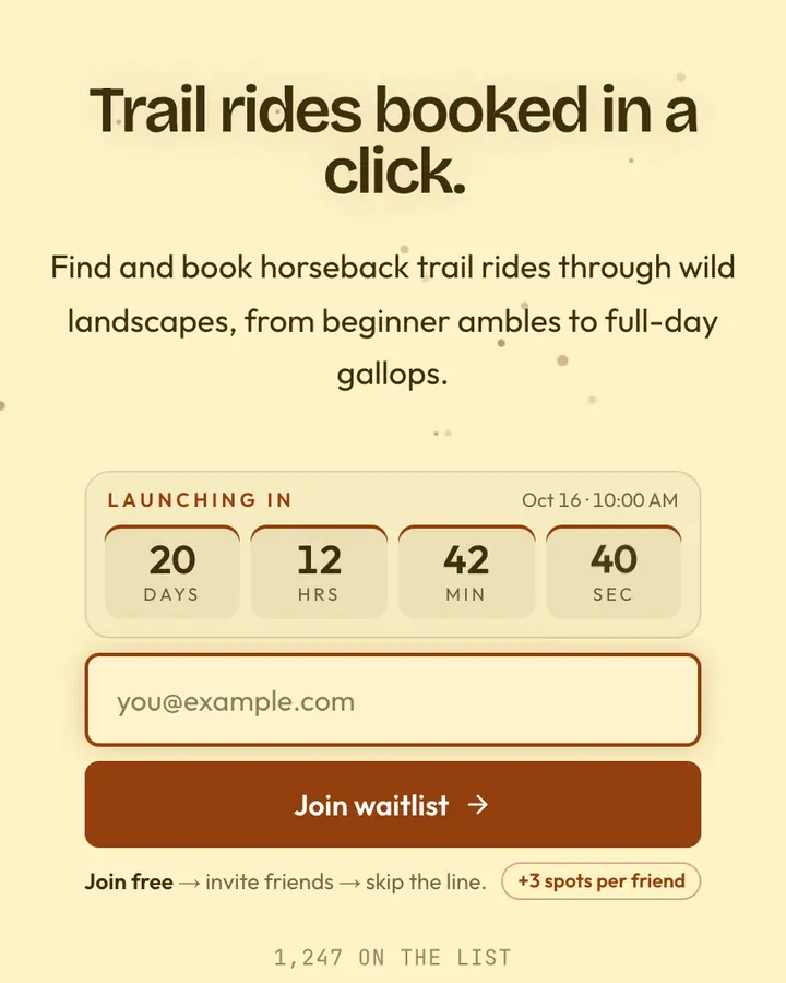 Centaur Field — Fantasy waitlist page template, cream background