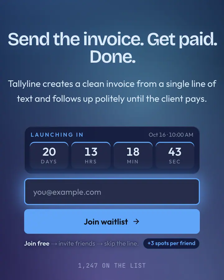 Cobalt Simple — Minimal waitlist page template, deep blue background