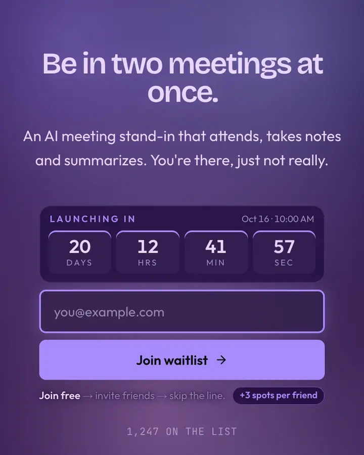Phase Beast Violet — Fantasy waitlist page template, deep violet background