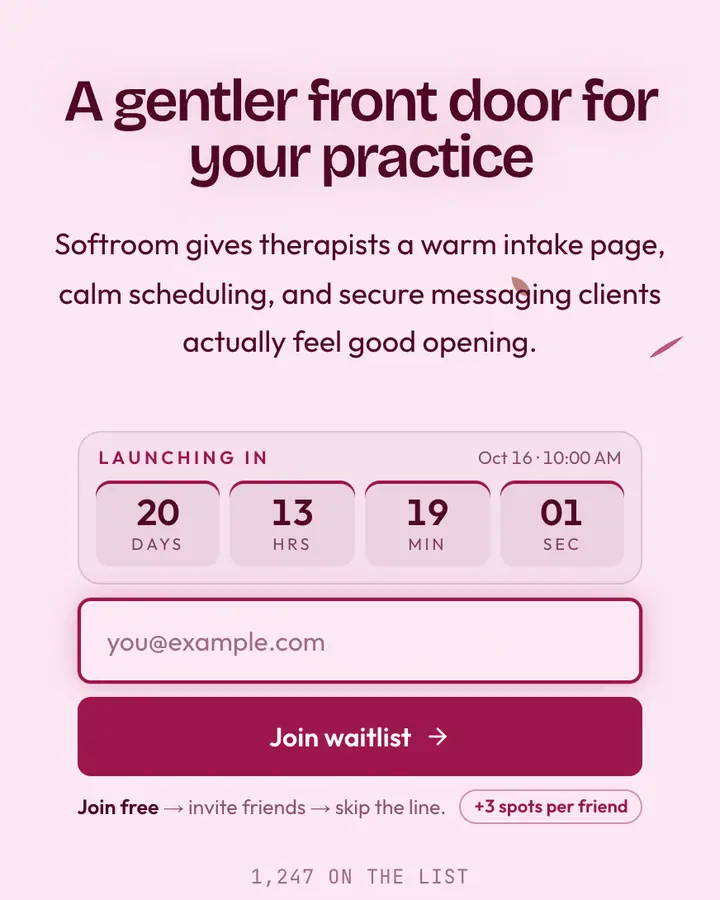 Dusty Rose — Minimal waitlist page template, pale pink background