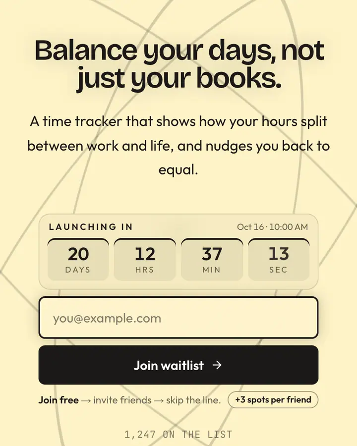 Equinox Balance — Holiday & Seasonal waitlist page template, cream background