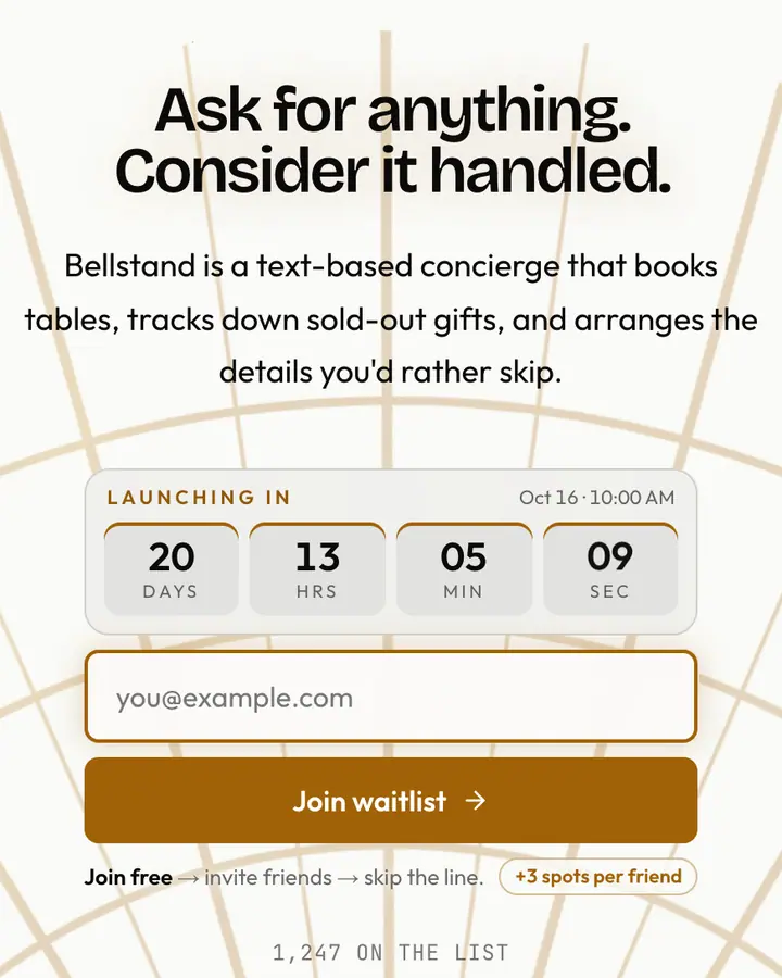 Fifth Avenue — Luxury waitlist page template, white background