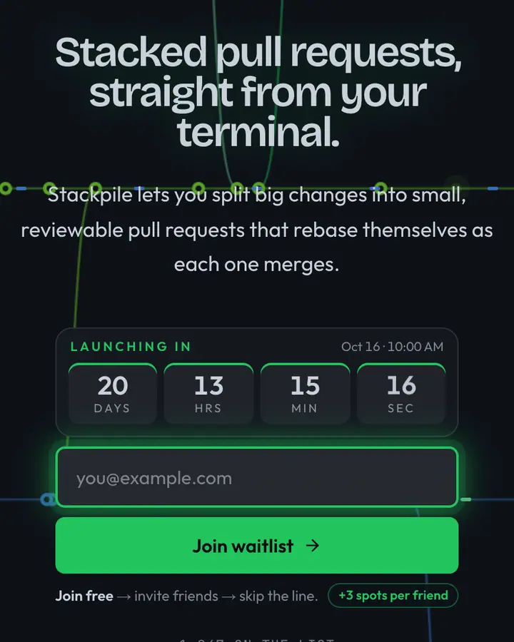 Pull Request — Tech & SaaS waitlist page template, deep blue background