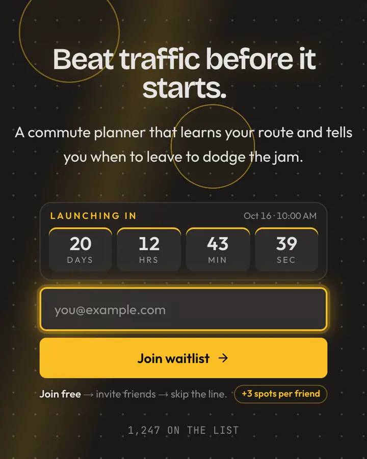 Gridlock — Industrial & Brutalist waitlist page template, charcoal background