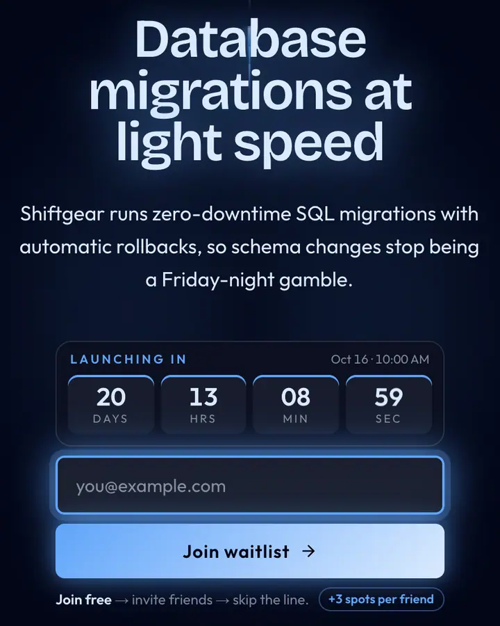 Hyperdrive — Cyberpunk & Sci-Fi waitlist page template, near-black blue background