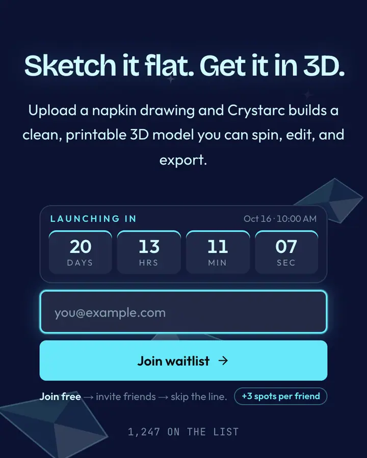 Ice Palace — Glassmorphism waitlist page template, deep blue background