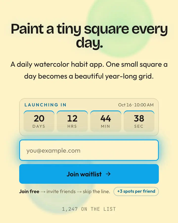Klee Path — Editorial & Abstract waitlist page template, cream background