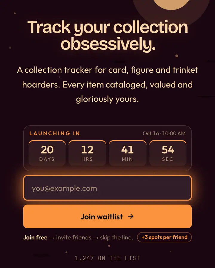 Kobold Clutch — Fantasy waitlist page template, near-black pink background