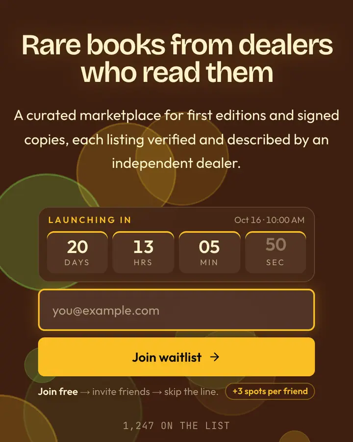 Mahogany Desk — Luxury waitlist page template, brown background