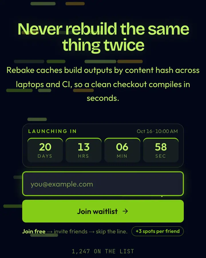 Makefile — Terminal & Developer waitlist page template, near-black blue background