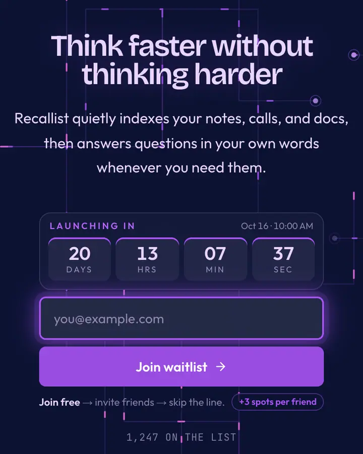 Human Computer — Cyberpunk & Sci-Fi waitlist page template, deep blue background