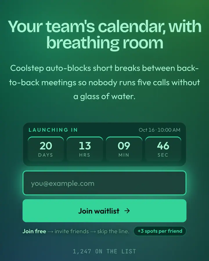 Mint Pane — Glassmorphism waitlist page template, deep teal background