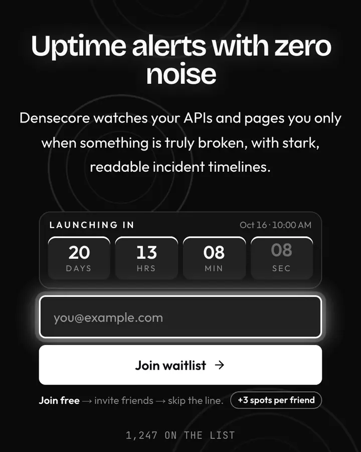 Neutron Star — Cyberpunk & Sci-Fi waitlist page template, near-black background