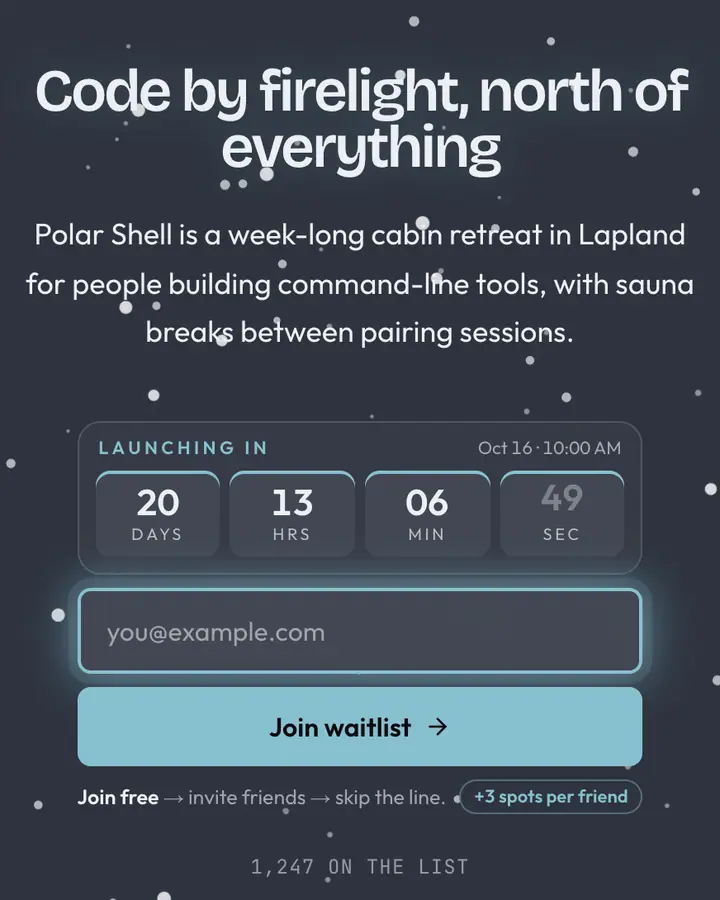 Nord Terminal — Terminal & Developer waitlist page template, dark blue background