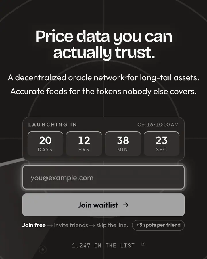 Oracle Silver — Crypto & Web3 waitlist page template, charcoal background
