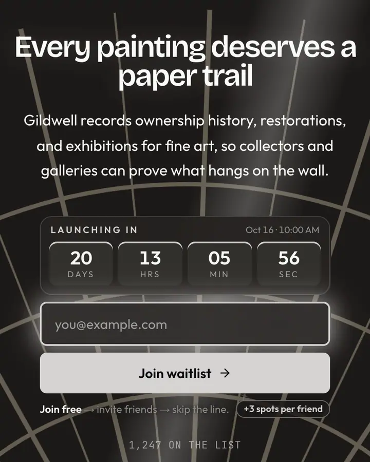 Parisian Mirror — Luxury waitlist page template, charcoal background