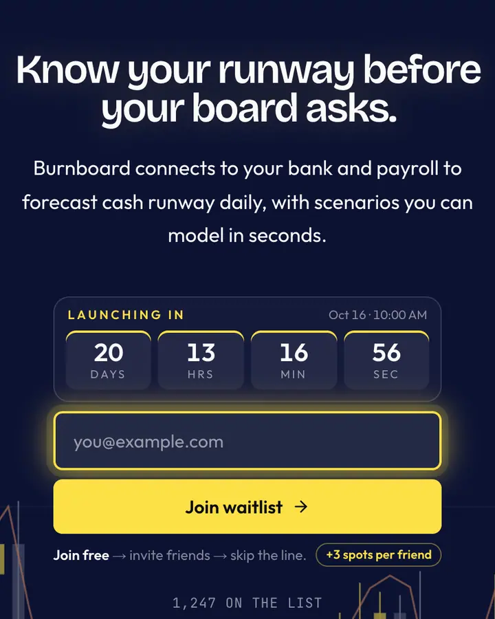 Bond Yellow — Tech & SaaS waitlist page template, deep blue background