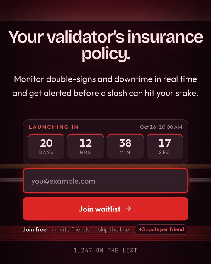 Slashing Red — Crypto & Web3 waitlist page template, near-black pink background