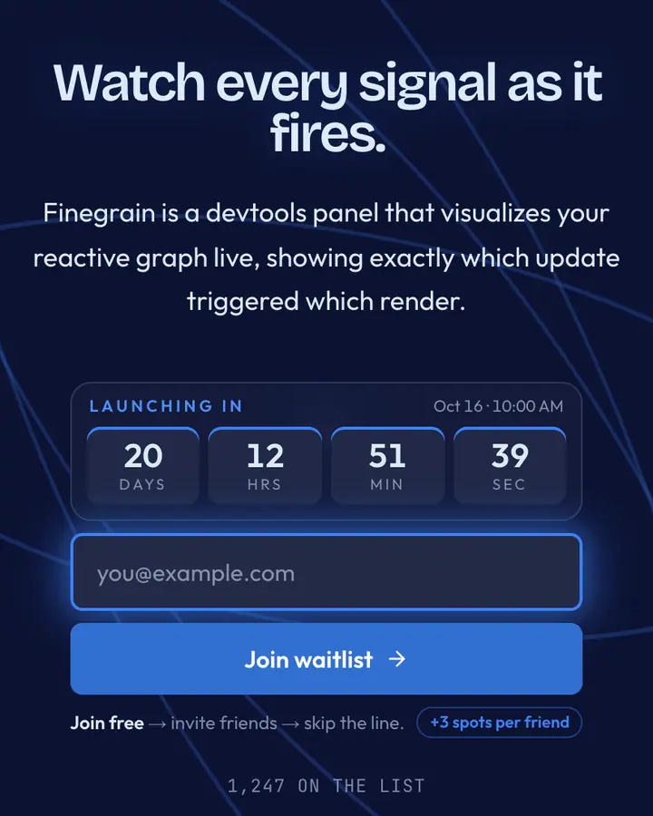 Solid Blue — Tech & SaaS waitlist page template, deep blue background