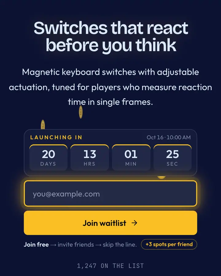 Speed Blue — Retro & Pixel Art waitlist page template, deep blue background