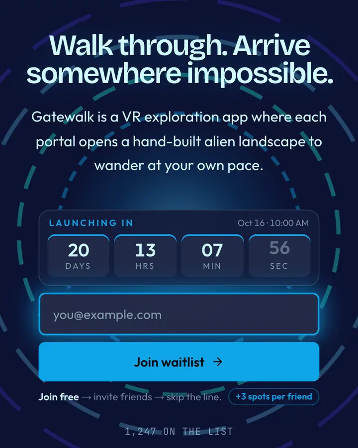Star Portal — Cyberpunk & Sci-Fi waitlist page template, deep blue background
