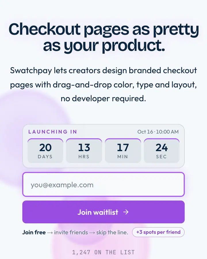 Magenta Paint — Tech & SaaS waitlist page template, sky blue-tinted white background
