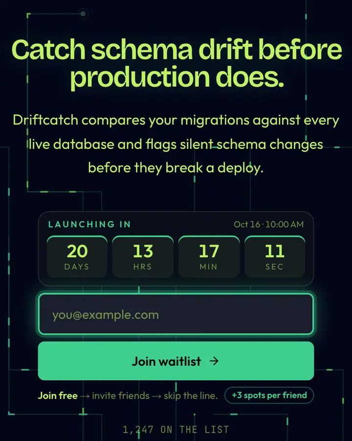 Lime Midnight — Tech & SaaS waitlist page template, near-black blue background