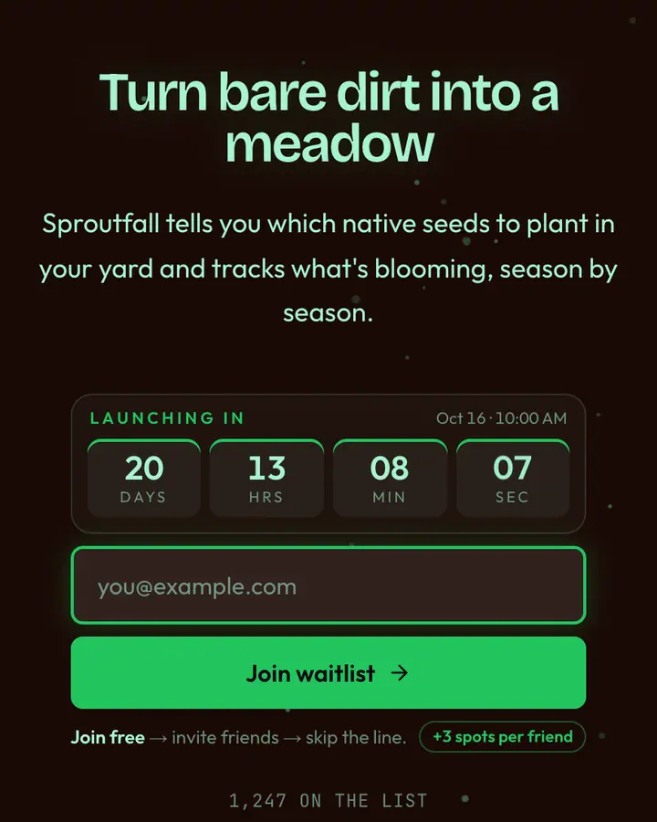Terraform Red — Cyberpunk & Sci-Fi waitlist page template, near-black vermilion background