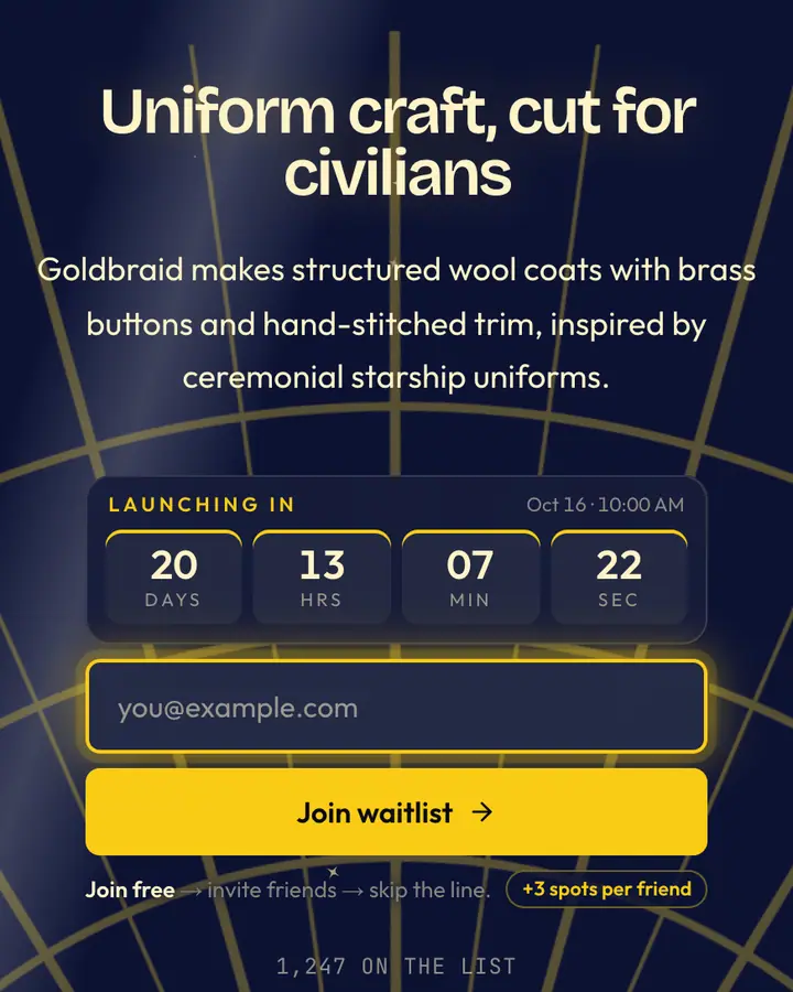Admiralty — Cyberpunk & Sci-Fi waitlist page template, deep blue background