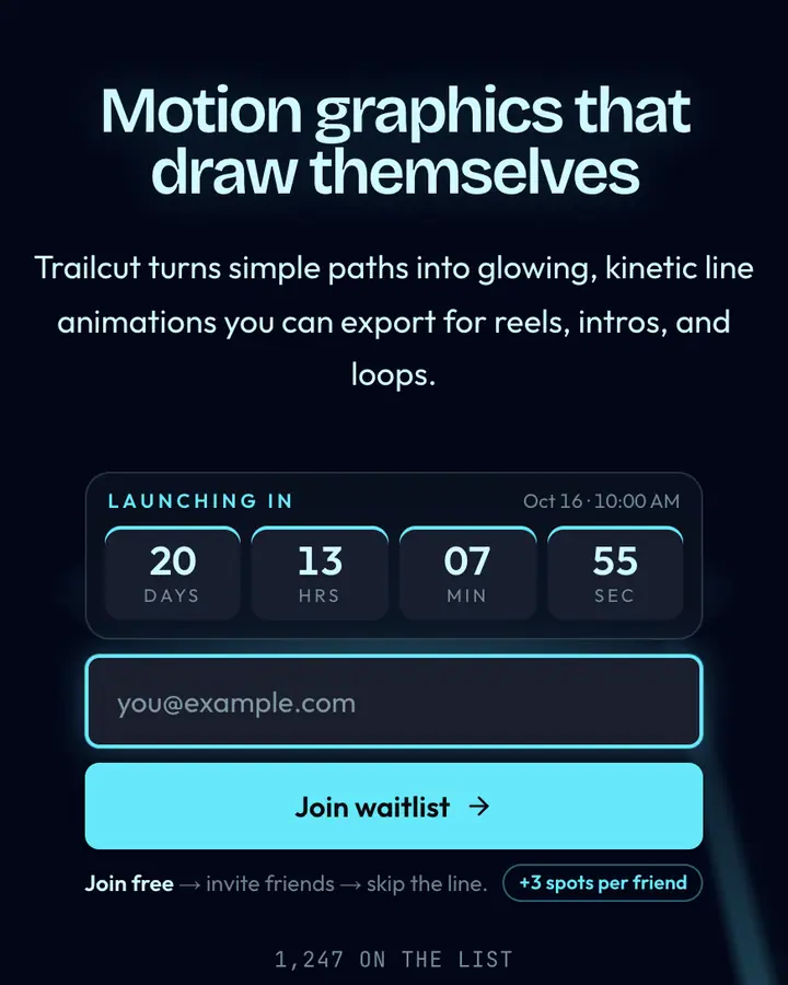 Circuit Grid — Cyberpunk & Sci-Fi waitlist page template, near-black blue background