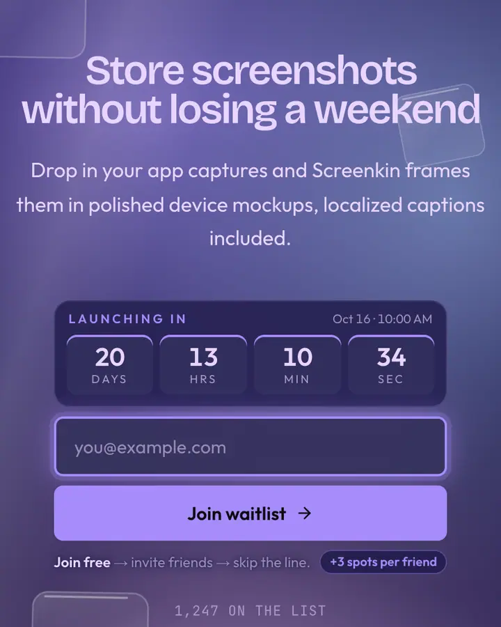 Violet Pane — Glassmorphism waitlist page template, dark indigo background